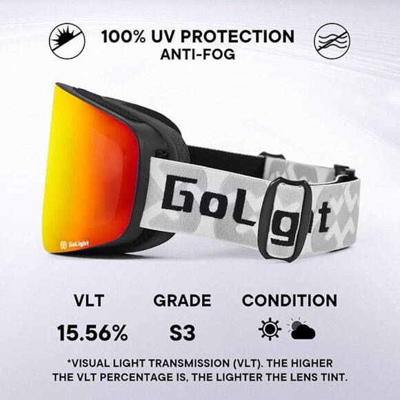 OTG Ski Orange Goggles 100% UV Protection Anti Fog - Picture 6 of 6